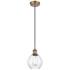 Ballston Waverly 6" Brushed Brass Corded Mini Pendant w/ Clear Shade