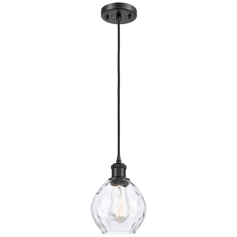 Image 1 Ballston Waverly 6" LED Mini Pendant - Matte Black - Clear Shade