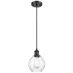 Ballston Waverly 6" LED Mini Pendant - Matte Black - Clear Shade