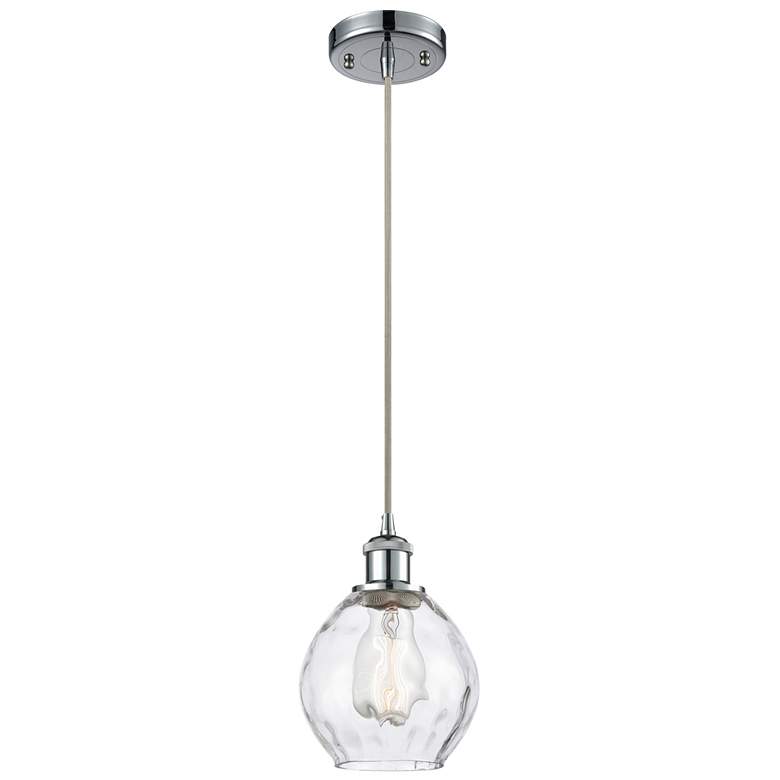 Image 1 Ballston Waverly 6" Polished Chrome Corded Mini Pendant w/ Clear Shade