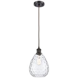 Ballston Waverly 8" Wide Bronze Corded Mini Pendant w/ Clear Shade