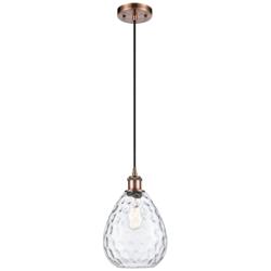 Ballston Waverly 8" Wide Copper Corded Mini Pendant w/ Clear Shade