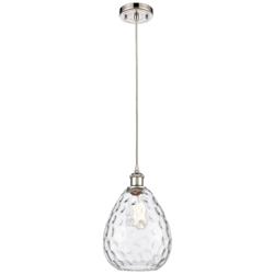 Ballston Waverly 8" Wide Polished Nickel Corded Mini Pendant w/ Clear