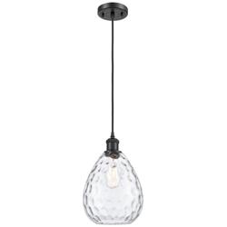 Ballston Waverly 8" LED Mini Pendant - Matte Black - Clear Shade