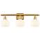 Ballston White Venetian 26"W Satin Gold 3-Light Bath Light