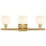2_Ballston White Venetian 26"W Satin Gold 3-Light Bath Light more views
