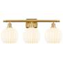 1_Ballston White Venetian 28"W Satin Gold 3-Light Bath Light