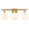 Ballston White Venetian 28"W Satin Gold 3-Light Bath Light