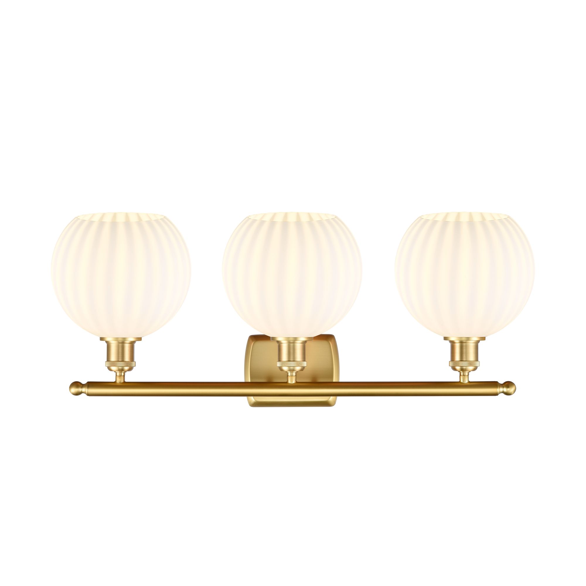 Image 2 Ballston White Venetian 28"W Satin Gold 3-Light Bath Light more views