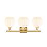2_Ballston White Venetian 28"W Satin Gold 3-Light Bath Light more views