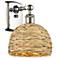 Ballston Woven Rattan 12" High Polished Nickel Wall Sconce
