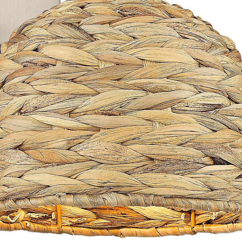 Image 2 Ballston Woven Rattan 12" High Satin Nickel Wall Sconce more views
