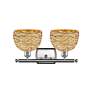 2_Ballston Woven Rattan 12"H Satin Nickel 2-Light Wall Sconce more views