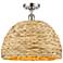 Ballston Woven Rattan 15 3/4"W Polished Nickel Ceiling Light