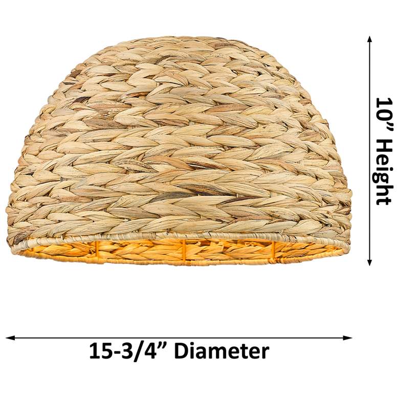 Image 3 Ballston Woven Rattan 15 3/4"W Polished Nickel Ceiling Light more views