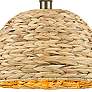 2_Ballston Woven Rattan 16" Wide Antique Brass Pendant Light more views