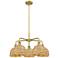 Ballston Woven Rattan 27"W 5 Light Brushed Brass Stem Hung Chandelier