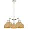 Ballston Woven Rattan 27"W 5 Light Polished Nickel Stem Chandelier