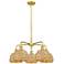 Ballston Woven Rattan 27" Wide 5 Light Satin Gold Stem Hung Chandelier
