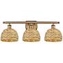 1_Ballston Woven Rattan 28"W Brushed Brass 3-Light Bath Light