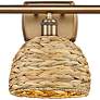 2_Ballston Woven Rattan 28"W Brushed Brass 3-Light Bath Light more views