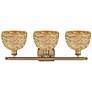 3_Ballston Woven Rattan 28"W Brushed Brass 3-Light Bath Light more views