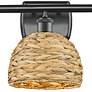 2_Ballston Woven Rattan 28"W Matte Black 3-Light Bath Light more views