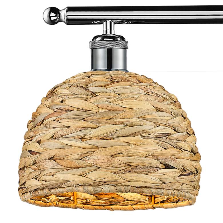 Image 2 Ballston Woven Rattan 38" Wide Chrome 4-Light Bath Light more views