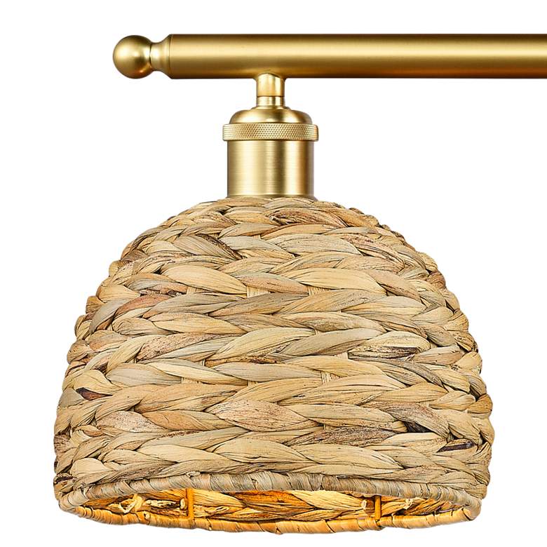 Image 2 Ballston Woven Rattan 38" Wide Satin Gold 4-Light Bath Light more views