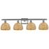Ballston Woven Rattan 38"W Satin Nickel 4-Light Bath Light