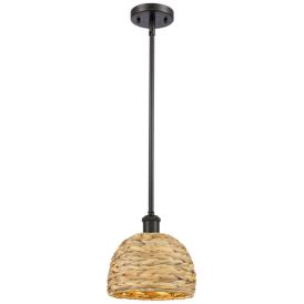 Ballston Woven Rattan 8" Wide Oil-Rubbed Bronze Mini Pendant Ballston Woven Rattan 8" Wide Oil-Rubbed Bronze Mini Pendant