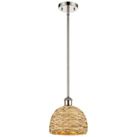 Ballston Woven Rattan 8" Wide Polished Nickel Mini Pendant Ballston Woven Rattan 8" Wide Polished Nickel Mini Pendant
