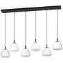 1_Balmes 6-light Black Pendant Light with White Glass Shade