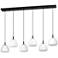 Balmes 6-light Black Pendant Light with White Glass Shade