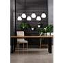 4_Balmes 6-light Black Pendant Light with White Glass Shade more views