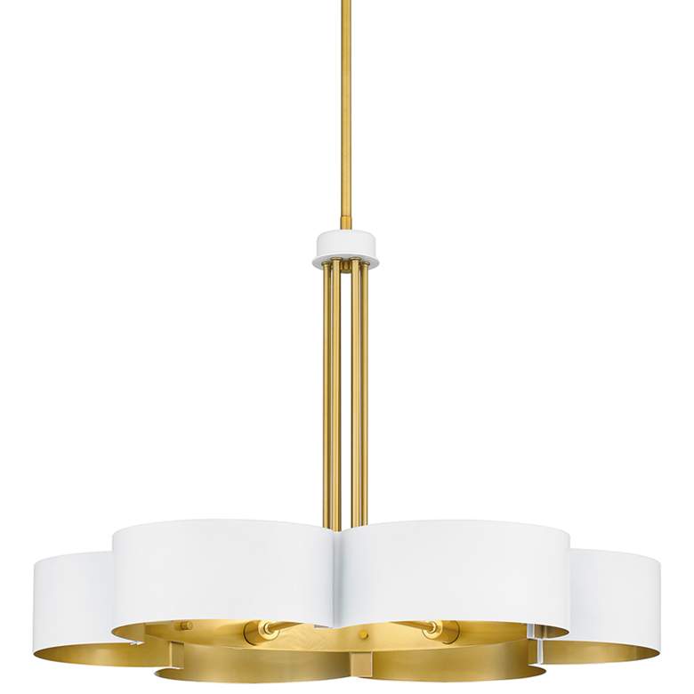 Image 3 Balsam 28"W Gold 6-Light Chandelier with White Lustre Shade