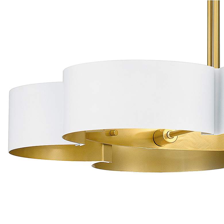 Image 4 Balsam 28 inchW Gold 6-Light Chandelier with White Lustre Shade more views
