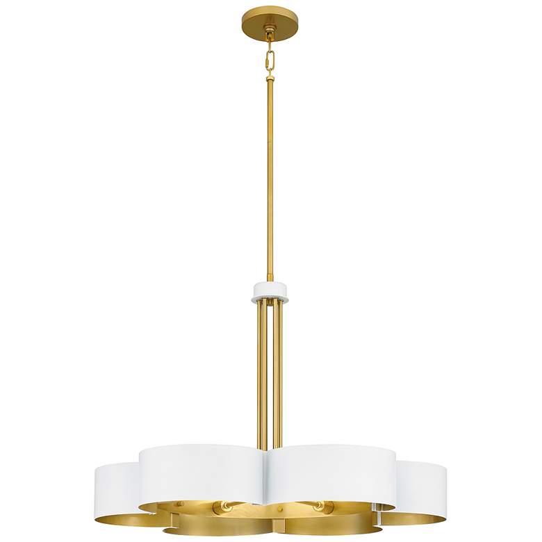 Image 6 Balsam 28"W Gold 6-Light Chandelier with White Lustre Shade more views
