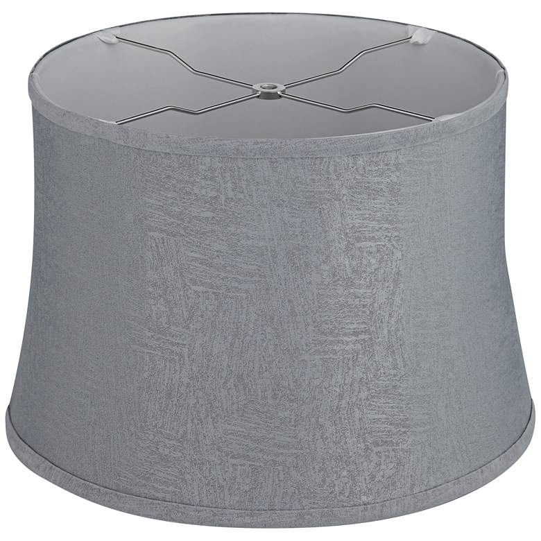 Image 4 Balta Gray Softback Drum Lamp Shade 14x16x11 (Washer) more views