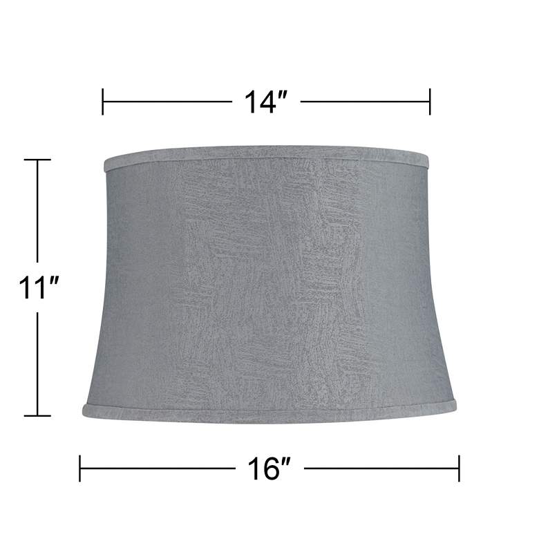 Image 7 Balta Gray Softback Drum Lamp Shade 14x16x11 (Washer) more views