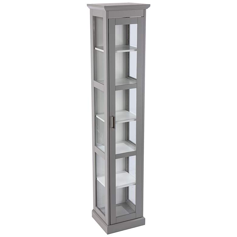 Image 2 Balterley 15 3/4" Wide Cool Gray 6-Shelf Curio Cabinet