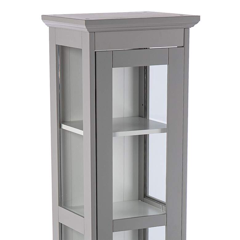 Image 3 Balterley 15 3/4 inch Wide Cool Gray 6-Shelf Curio Cabinet more views