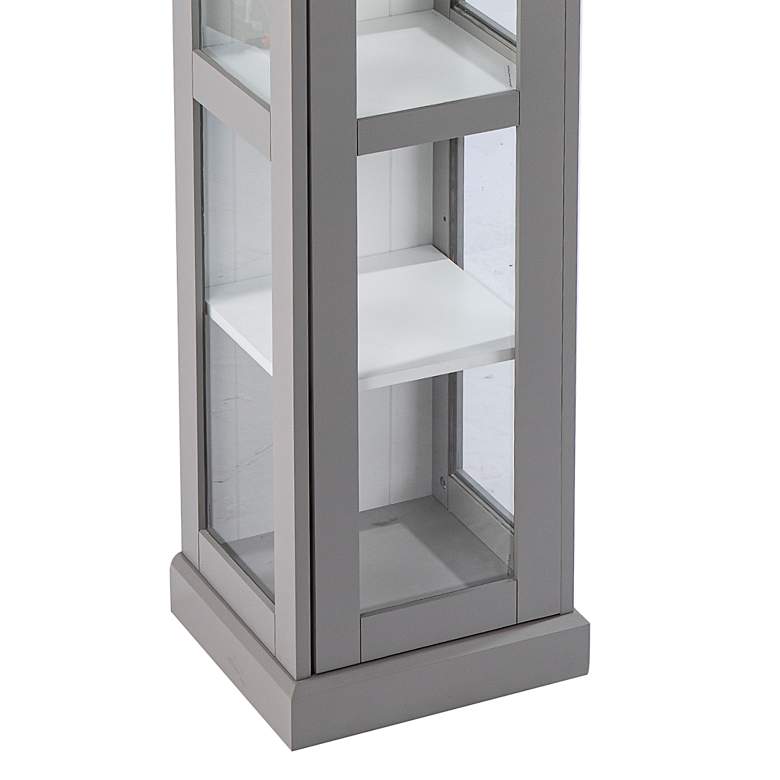 Image 4 Balterley 15 3/4 inch Wide Cool Gray 6-Shelf Curio Cabinet more views
