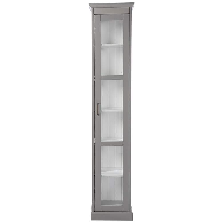 Image 5 Balterley 15 3/4 inch Wide Cool Gray 6-Shelf Curio Cabinet more views