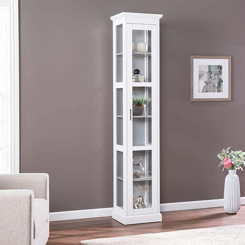 Image 1 Balterley 15 3/4" Wide White 6-Shelf Curio Cabinet