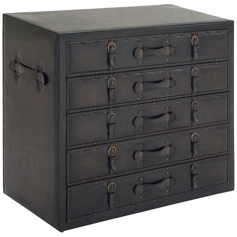 Image 2 Balthazar 35 3/4 inch Wide Black 5-Drawer Chest