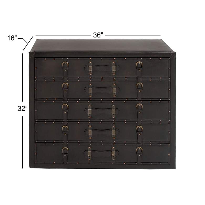 Image 6 Balthazar 35 3/4 inch Wide Black 5-Drawer Chest more views
