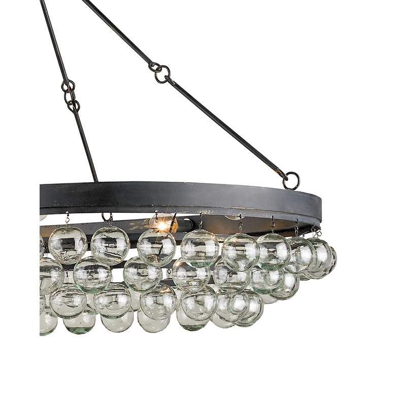 Image 3 Balthazar 46" Wide French Black 6-Light Oval Chandelier more views
