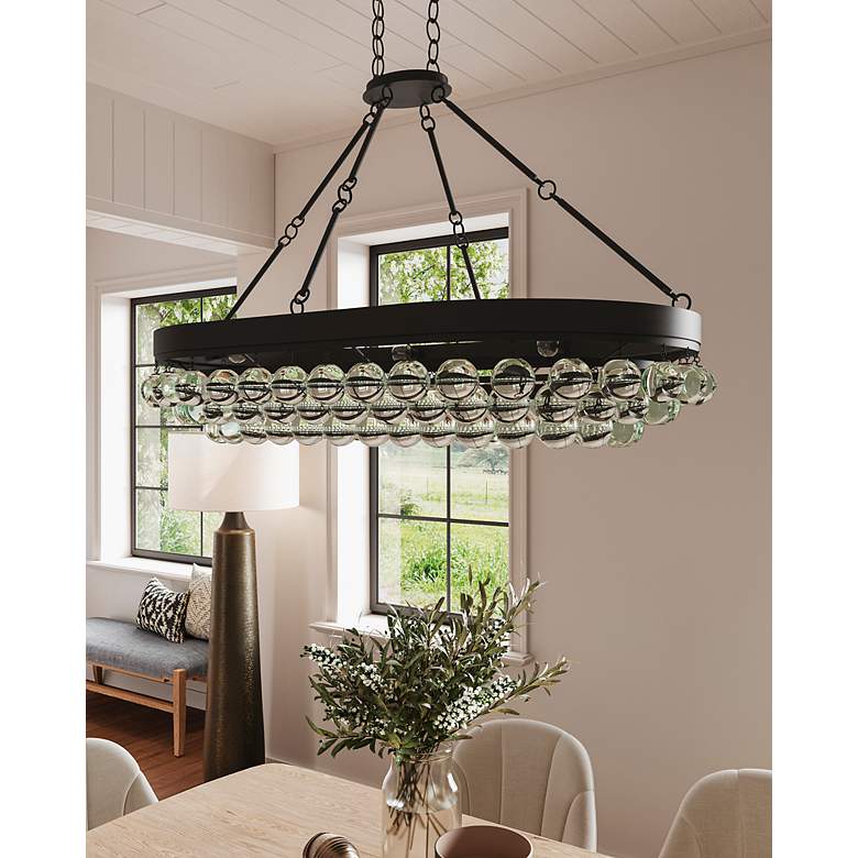 Image 7 Balthazar 46" Wide French Black 6-Light Oval Chandelier more views
