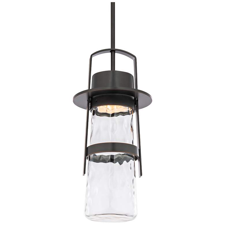 Image 1 Balthus 15 1/4" High Black LED Outdoor Hanging Light